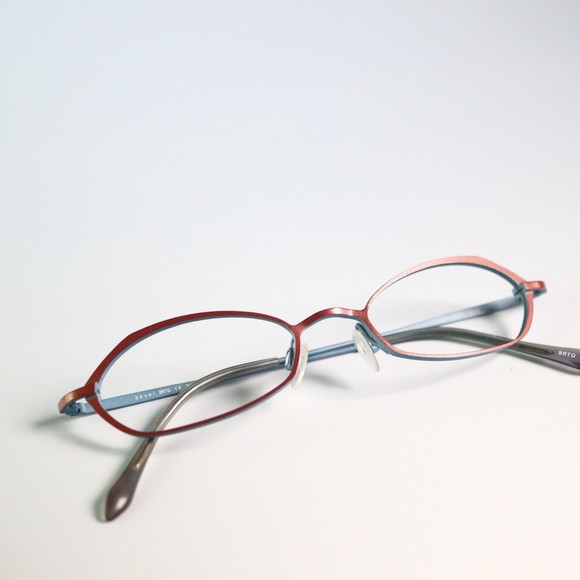 Bevel BRTQ Japan 8536 Pound 49-18 135 eyeglasses red blue slim frame N13 - Picture 13 of 13